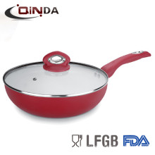 aluminum ceramic coating wok with glass lid